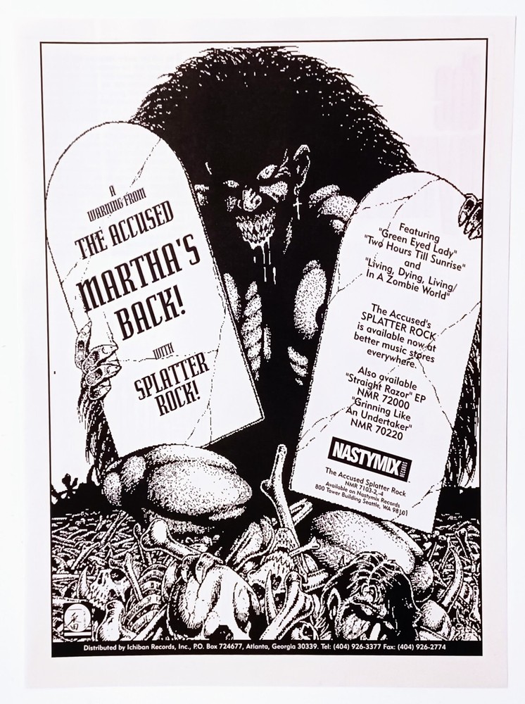 THE ACCUSED~SPLATTER ROCK~ORIG 1992 ALBUM PROMO~VTG PRINT AD ADVERT POSTER PINUP