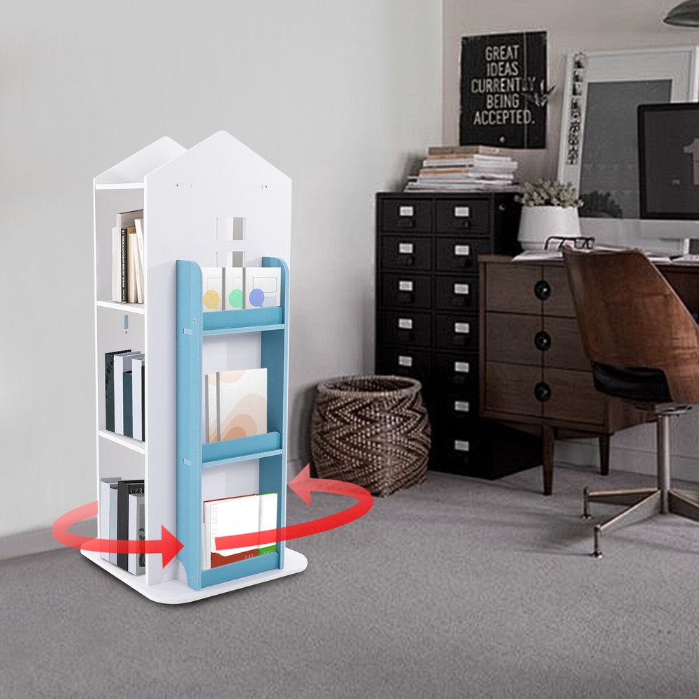 360° Rotating Bookshelf Bookcase Storage Shelf Freestanding Display Rack Stand