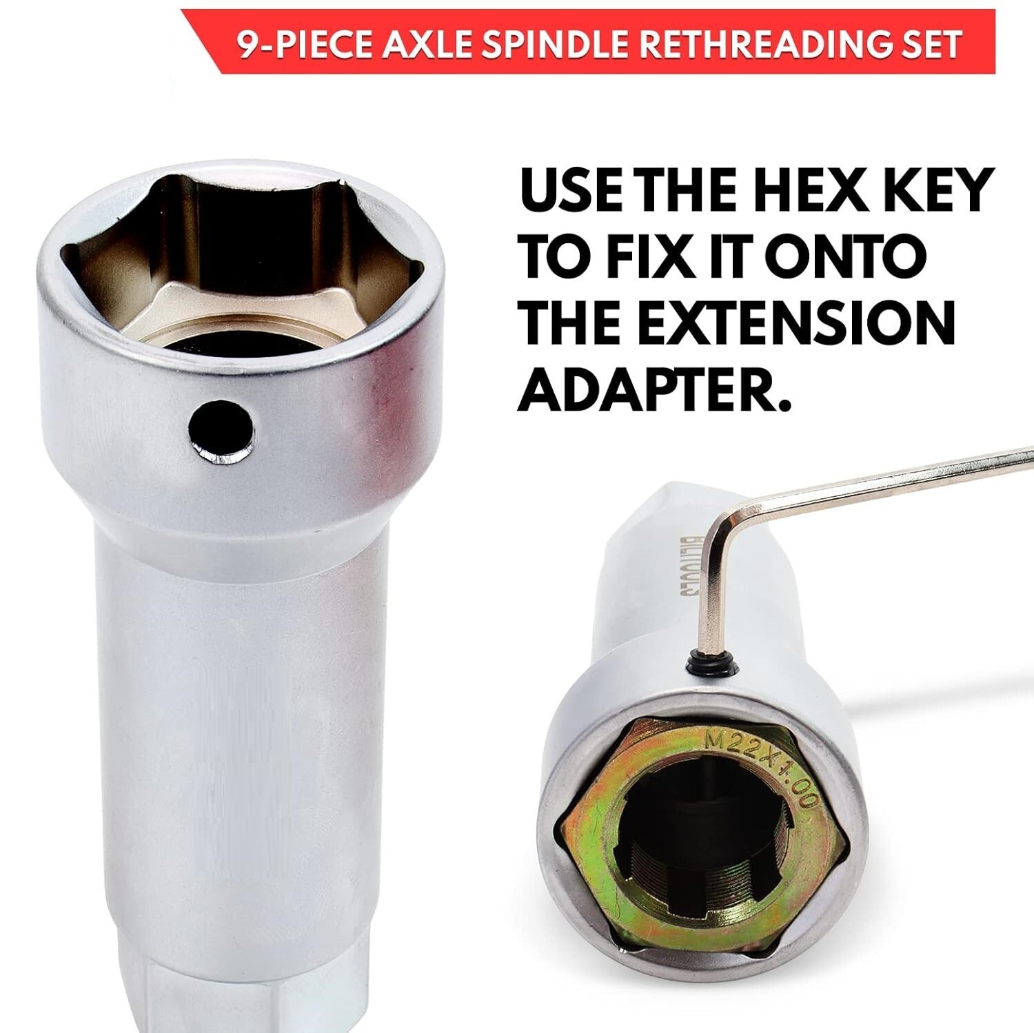 10-Piece Axle Spindle Thread Chaser Set, Thread Rethreading Restorer Tool Metric