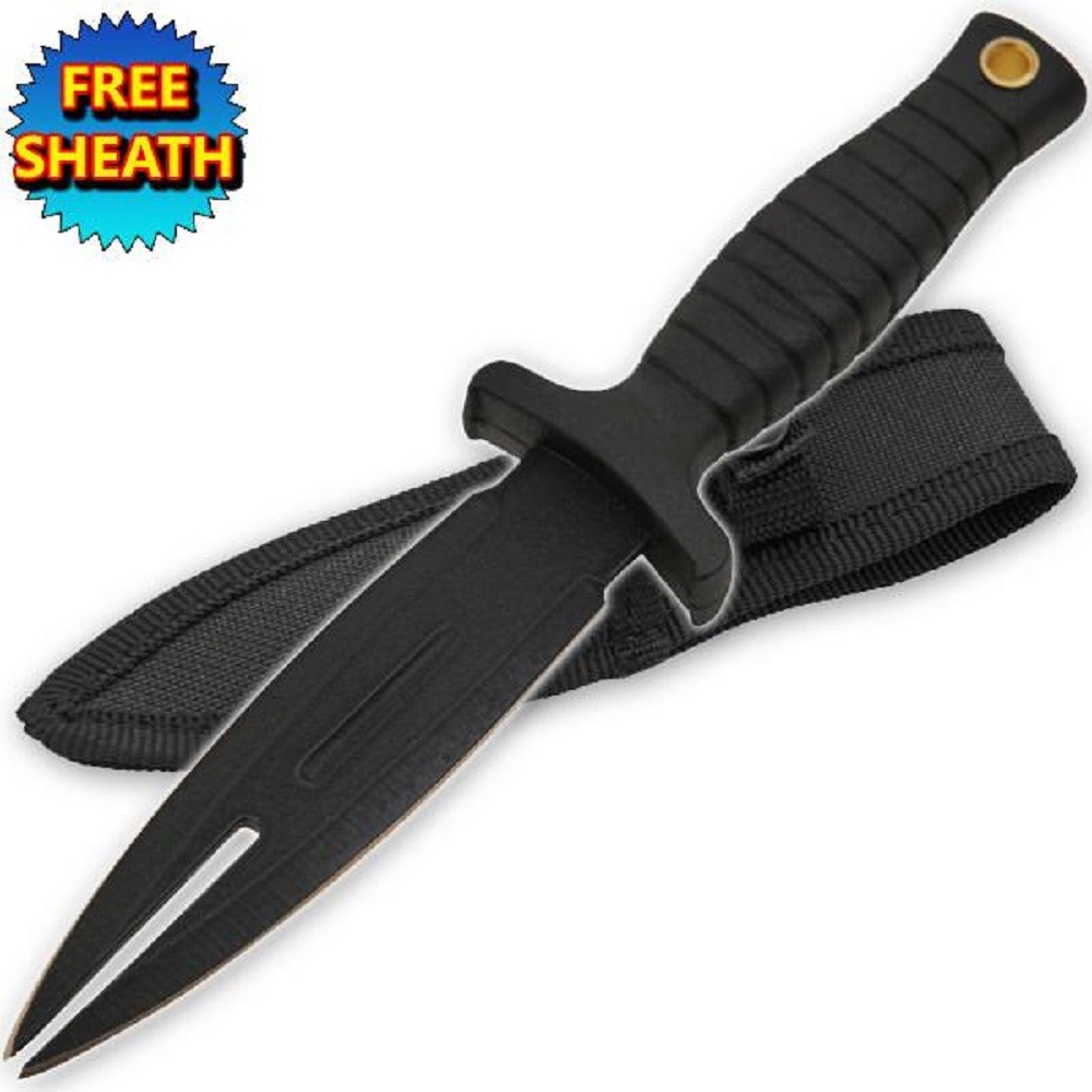 Wicked Twin Tip Commando Boot Knife Fighting Dagger /w Sheath - NEW