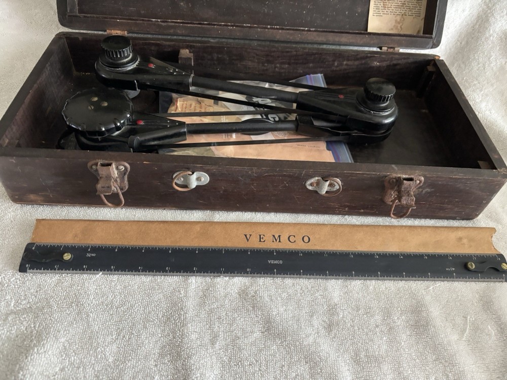 Vintage Vemco World War II-era aircraft navigation plotter, Model 3-B