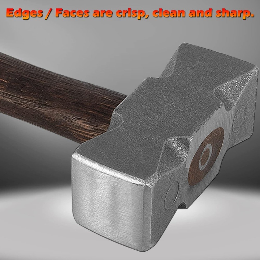 2.2LB Forging Square Hammer w/Double Faces for Farrier Bladesmithing Blacksmith
