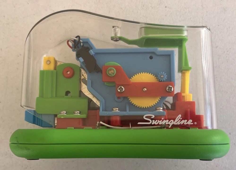 Swingline Clear Electric Automatic Stapler Skeleton See Through Thru 90s Works