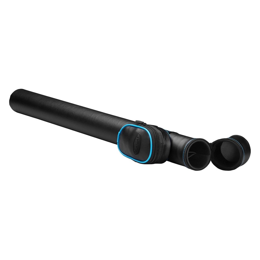 Case Master Q Vault Supreme Medium Black and Blue Pool Cue Case with Pockets