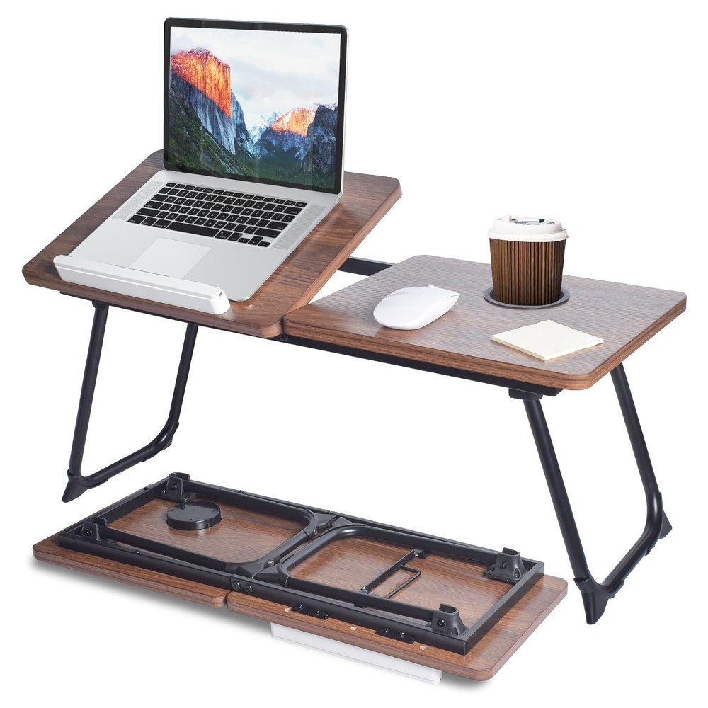 28.6" Foldable & Adjustable Laptop Bed Tray Table - Extra Large Portable Lap ...