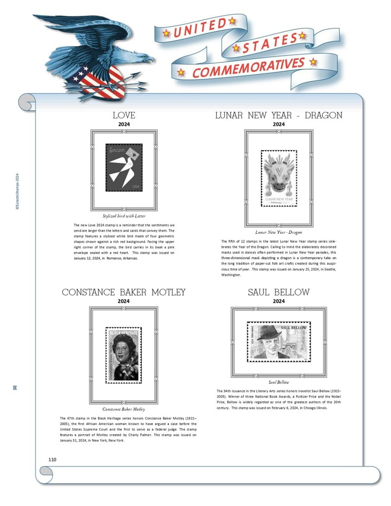 2024 U.S. Commemorative Singles COMPLETE Supplement (White Ace Alternative)