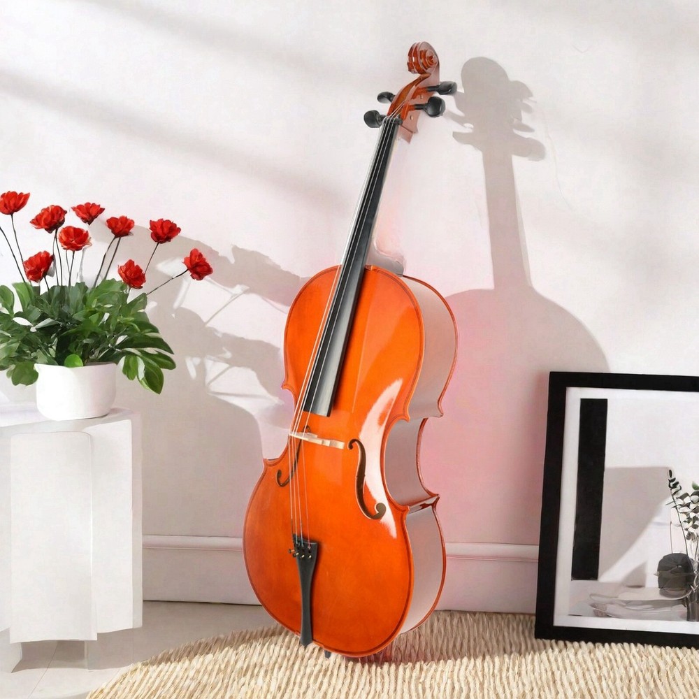 Natural Bright Surface 4/4 Full Size Acoustic Cello,Beginner Cello & Violoncello