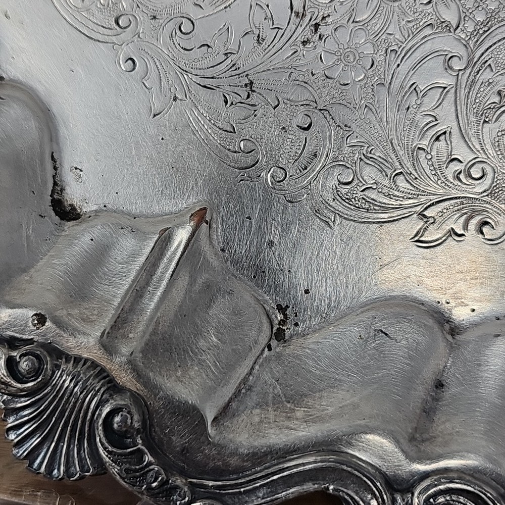 HEAVY Silver Plated Silver over Copper Serving Tray, England