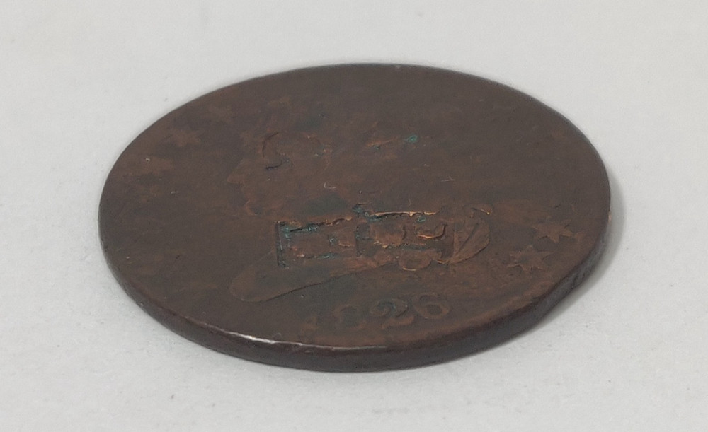 1826 LARGE CENT COUNTERSTAMPED