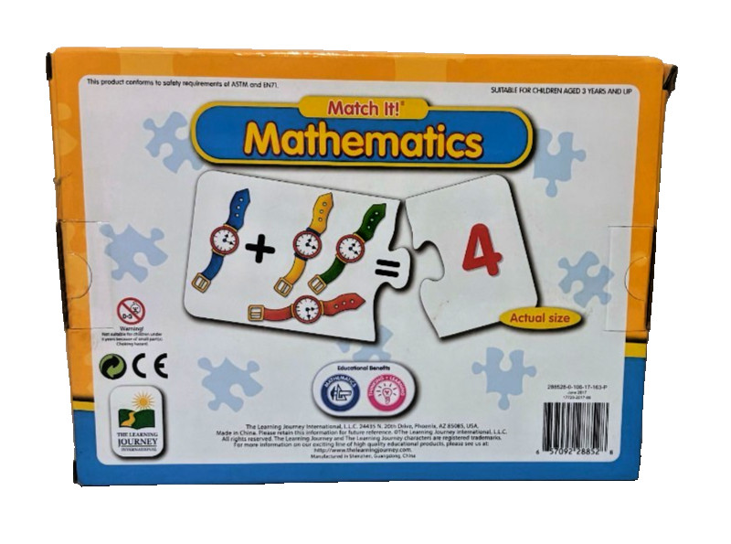 Learning Journey Match It Mathematics 30 Self-Correcting Puzzle Set