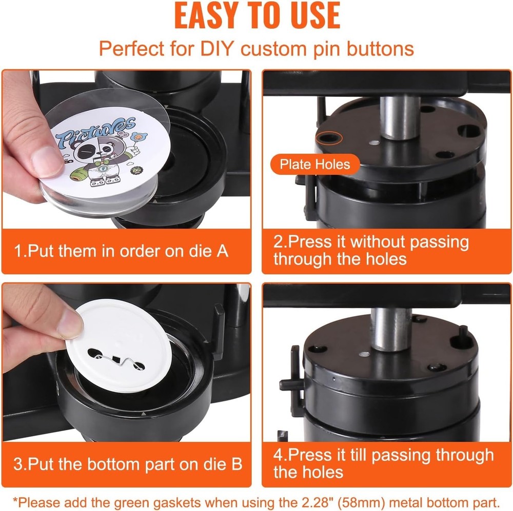 DIY Button Maker Machine - 300 Parts, User-Friendly Design & Panda Magic Book