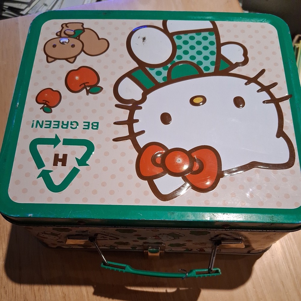 Hello Kitty Be Green Tin Green Lunch Box 2010
