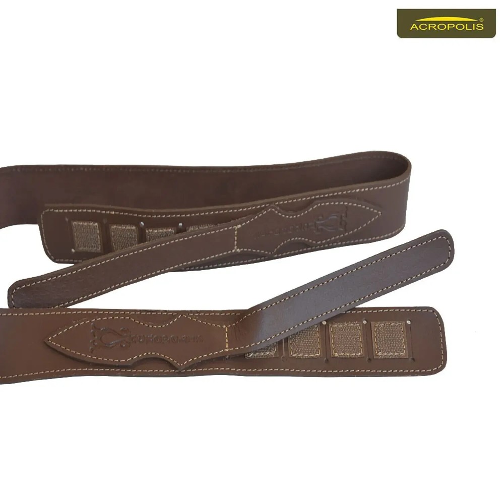High-quality leather rifle sling with embossed design, practical, elegant