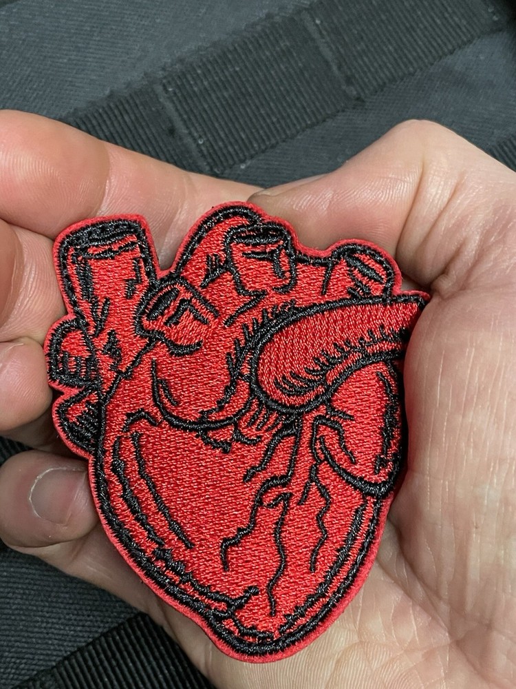 Human Heart Embroidered Tactical Patch Hook Loop Medic Nurse Surgeon EMT Doc