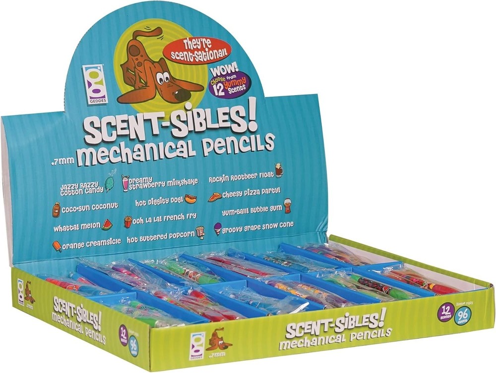 Assorted Scented Pencil Grip Mechanical Pencils - 96 Pack