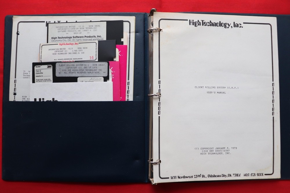VINTAGE HIGH TECHNOLOGY CLIENT BILLING SYSTEM SOFTWARE FOR THE APPLE II, 1979