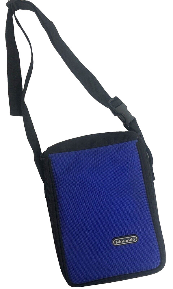 Nintendo DS Blue Zippered Carrying Case w/ Shoulder Strap Adjustable Pockets