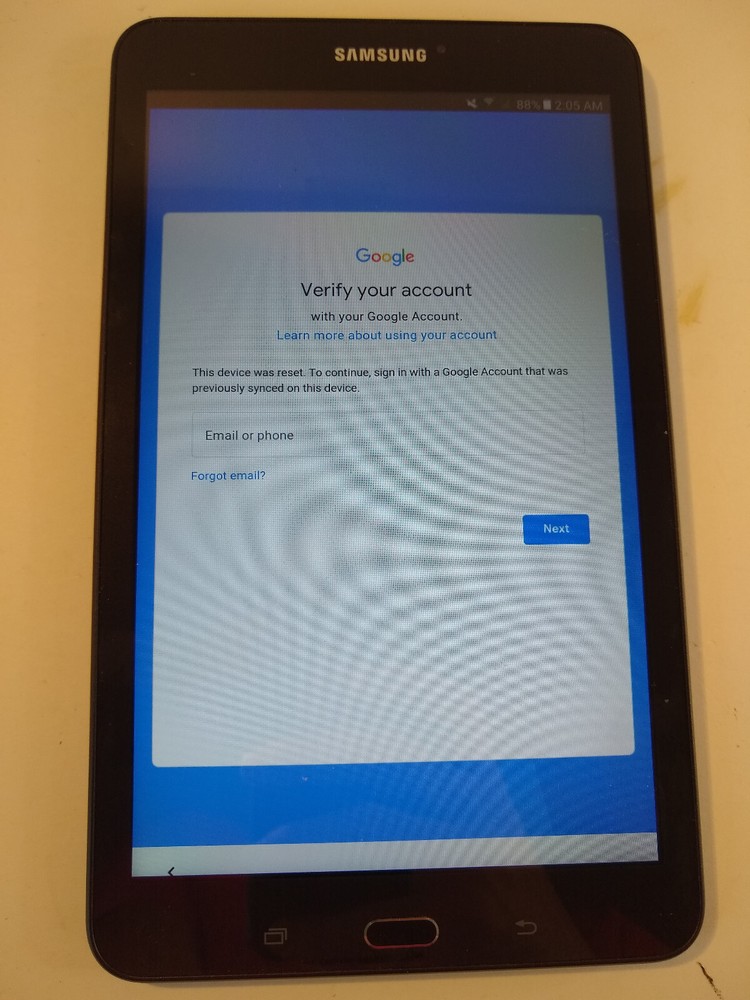 *Google Activation Error Samsung Verizon Tab E 8.0 Android SM-T377V