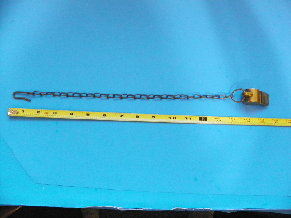 WWII ORIGINAL U.S. ARMY REGULATION SOLID BRASS WHISTLE WITH ORIGINAL CHAIN