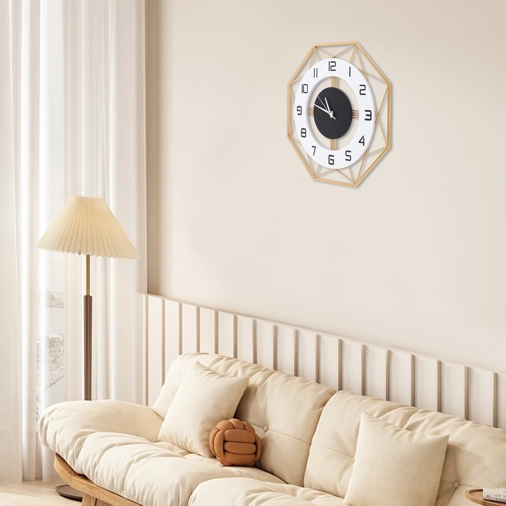 Modern Wall Clock - Silent Battery Powered Analog , Easy Mount