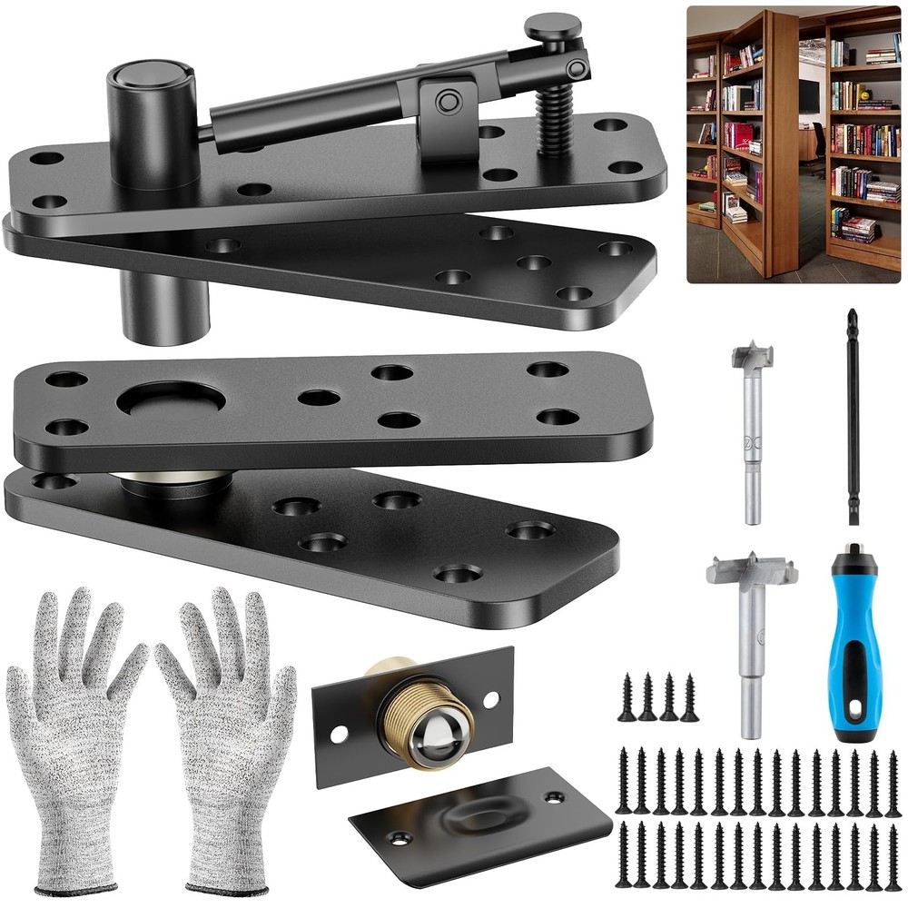 Door Hinge, 570Lbs Load-Bearing Thickened Solid Stainless Steel, 360° Rotatio...