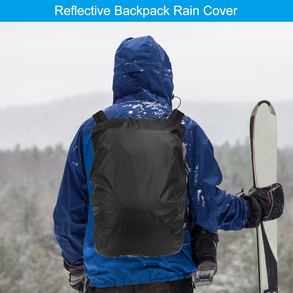 2 Pcs 70-90L Backpack Rain Covers with Drawstring Bag, XXL, Black Checkered