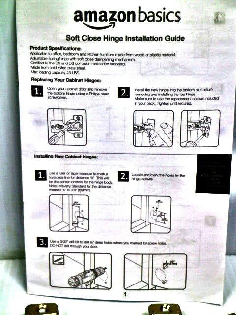 x10 AMAZON BASICS SOFT CLOSE HINGE 1/2 OVERLAY NICKEL PLATED