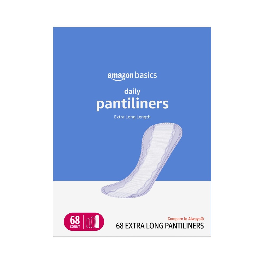 Amazon Basics Daily Pantiliner, Extra Long Length, Thin Feminine