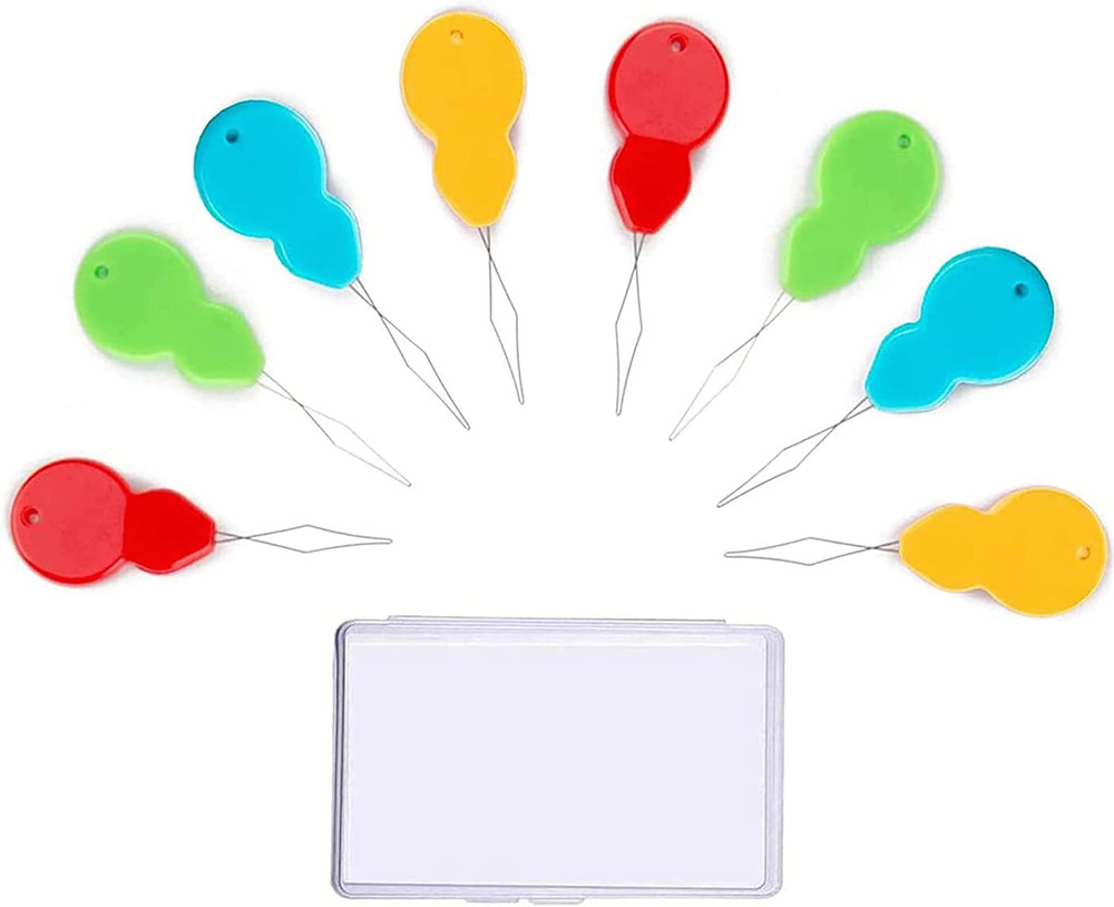 30 Pieces Gourd Shaped Plastic Needle Threaders, Plastic Wire Loop DIY Needle Th