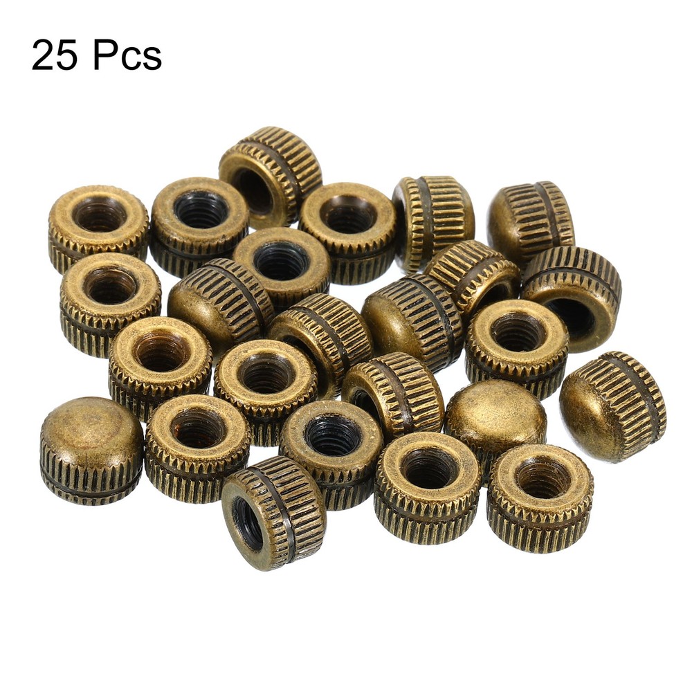 M5 Nut Hood, 25pcs Female Knurled Thread Bronze
