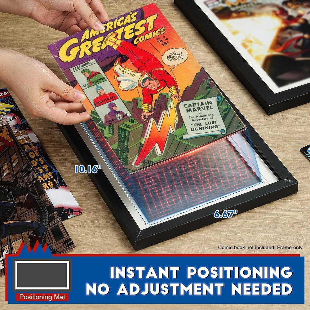Elegant Wall Mount Comic Frame - Protects & Displays 6.67" × 10.16" Comics