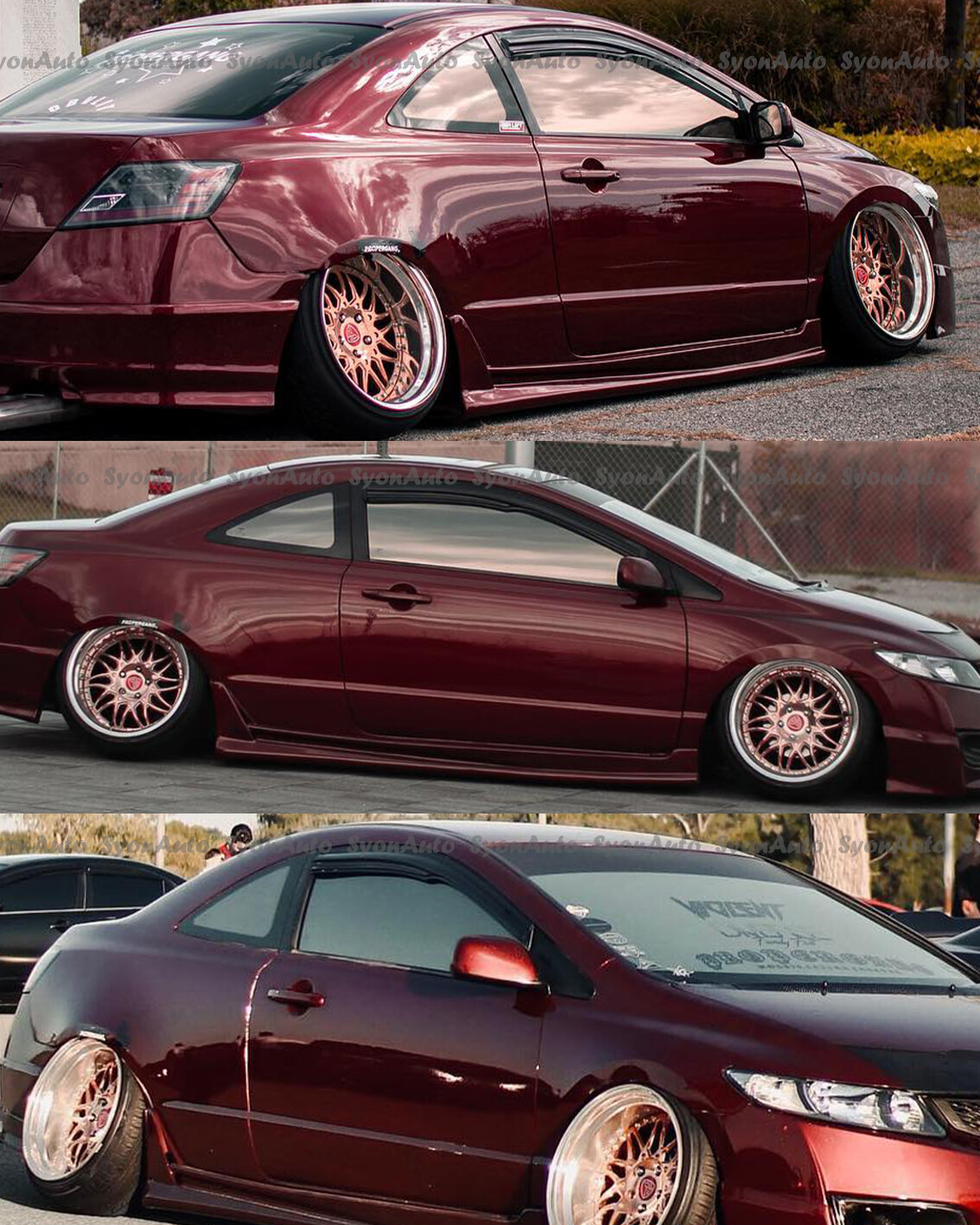 FITS 2012-15 HONDA CIVIC 2DR COUPE MUGEN STYLE WINDOW VISOR RAIN GUARD DEFLECTOR