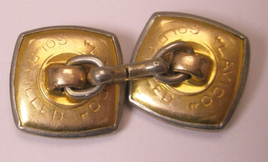 MOP Gold Filled Square LAVICO SINGLE Vintage Cuff Link replace lost/broken aa85