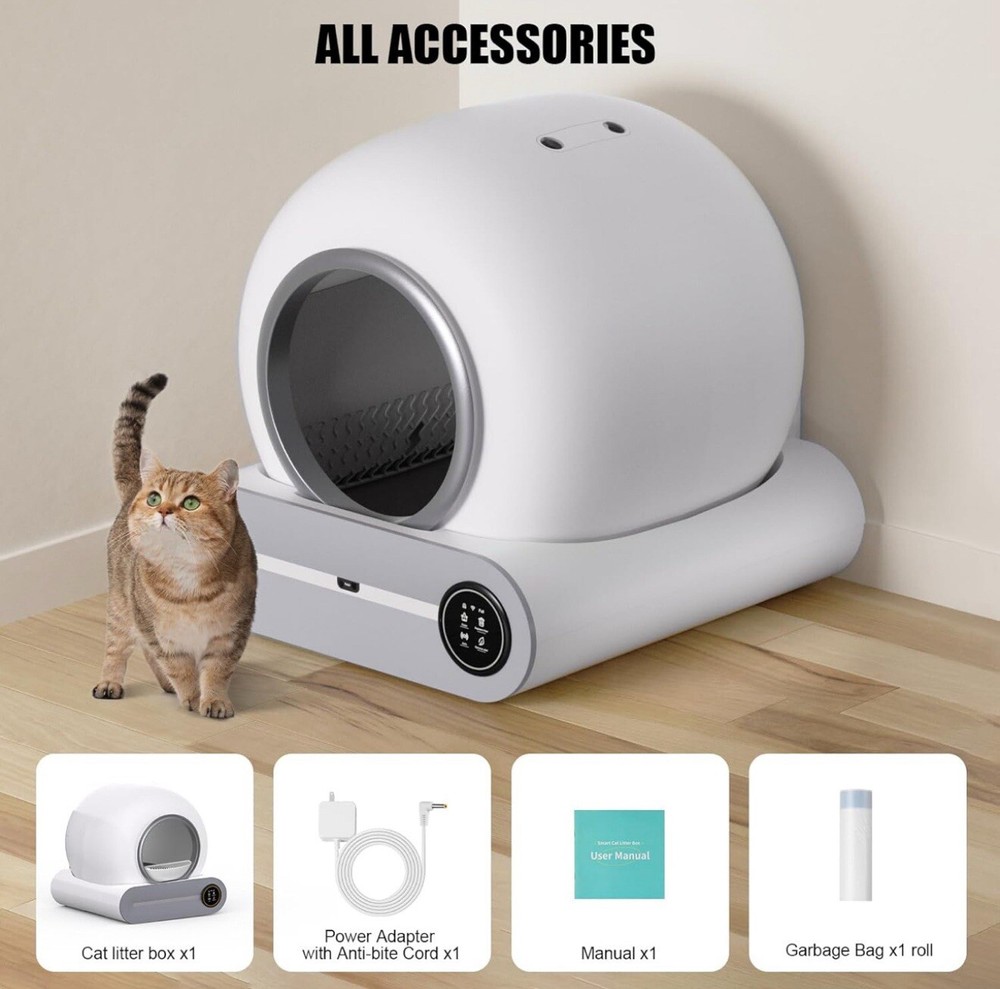 Large Automatic Smart Cat Litter Box Self-Cleaning Odor Removal WiFi APP Control