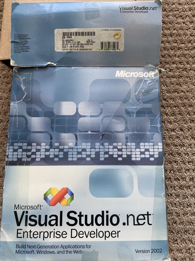 Microsoft Studio.net 2002 Enterprise Developer Full Retail Complete