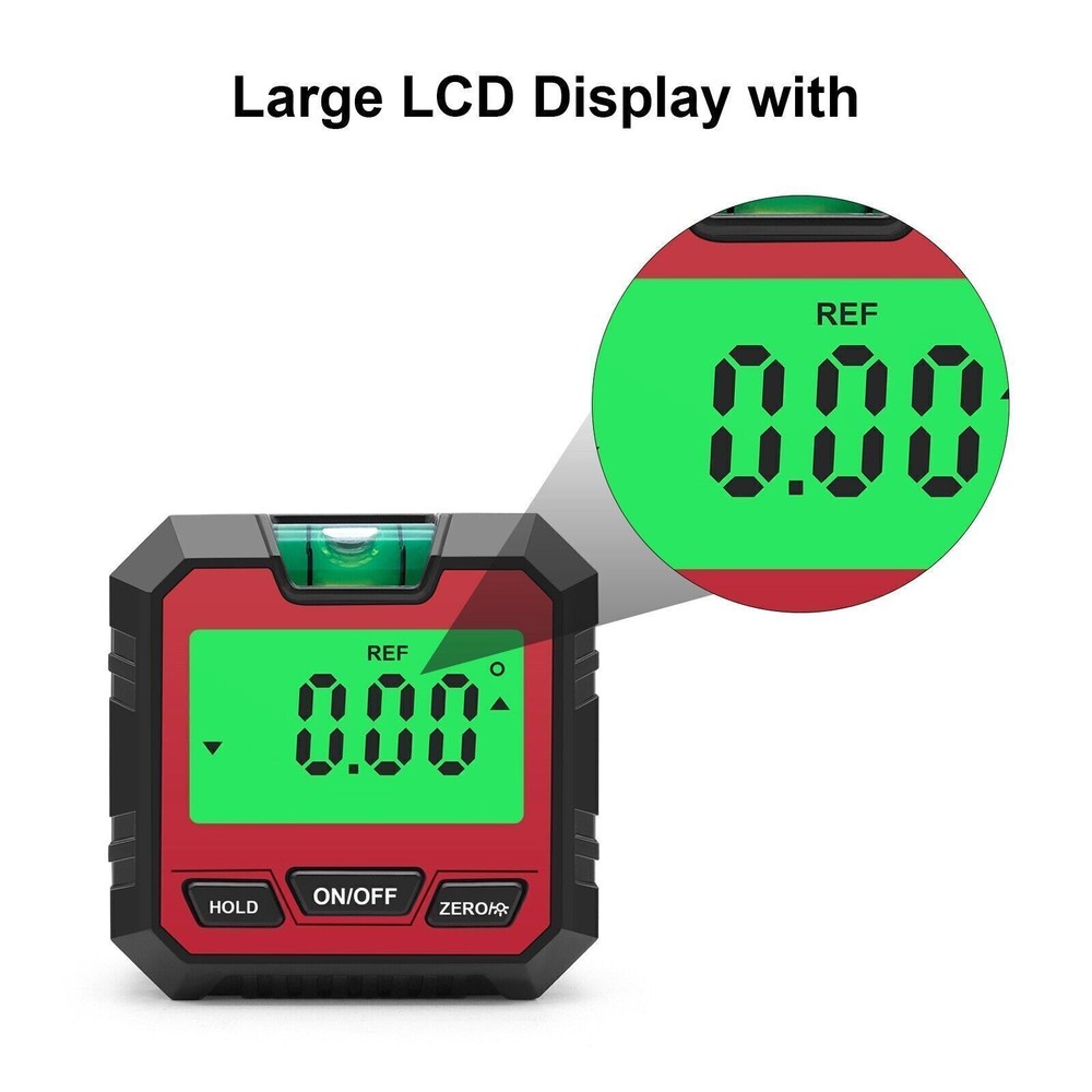 4*90° Red Magnetic Digital Level Box Angle Finder Protractor Goniometer USQrn8