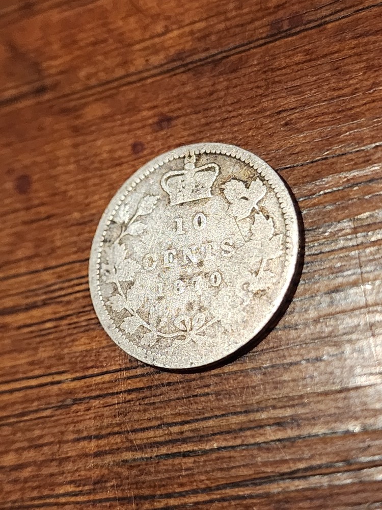 1870 Canada 10 Cents Silver Coin