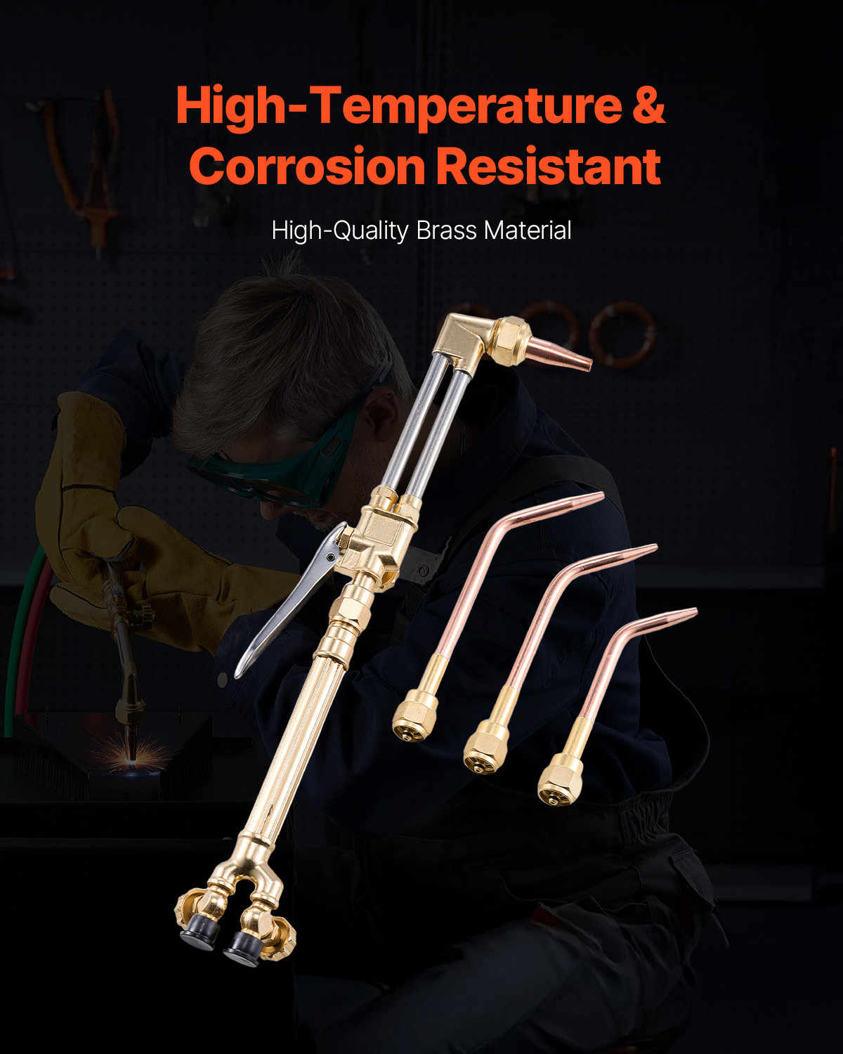 VEVOR Oxygen Acetylene Torch Kit 14PCS Gas Welding Cutting & Portable Case Hose