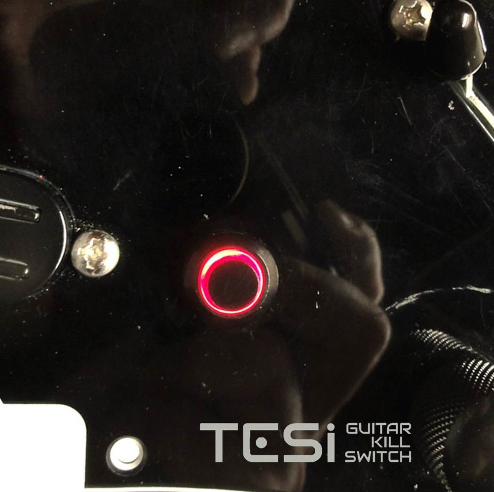 Tesi POCO 12MM LED Momentary Push Button Guitar Kill Switch Black/Red