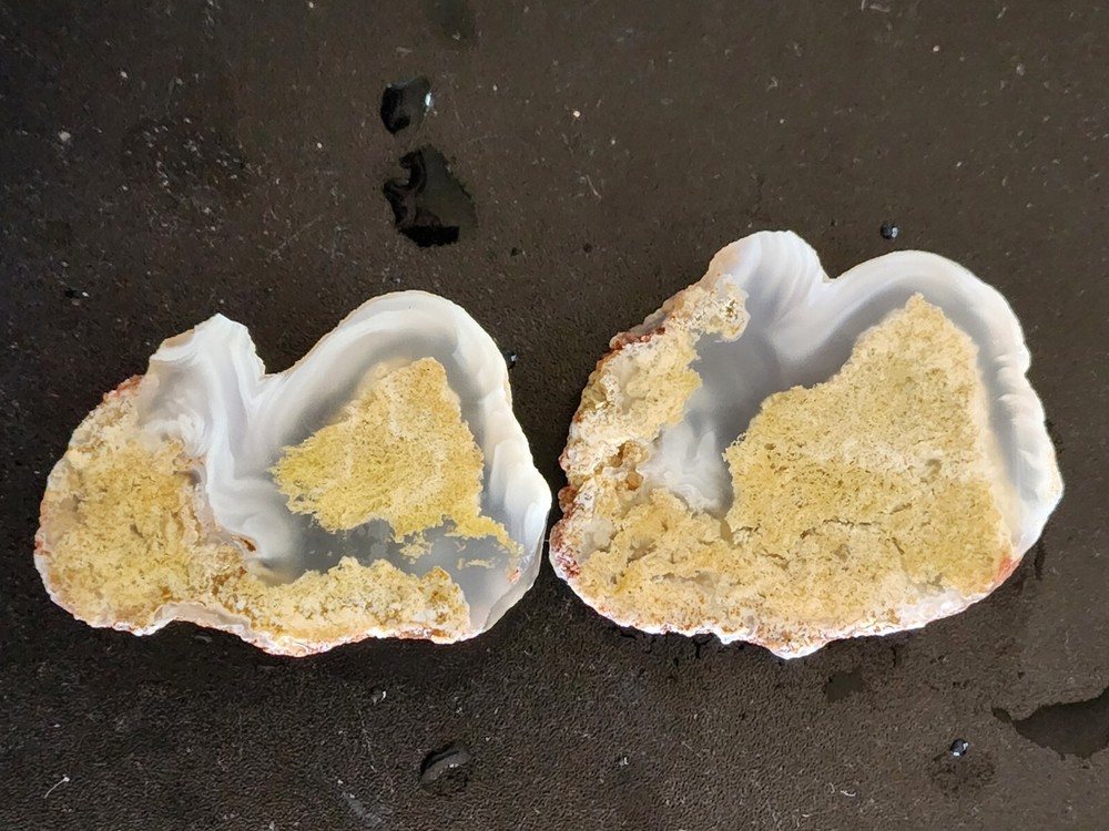 Agate Slabs Pair With Plume 42 grams