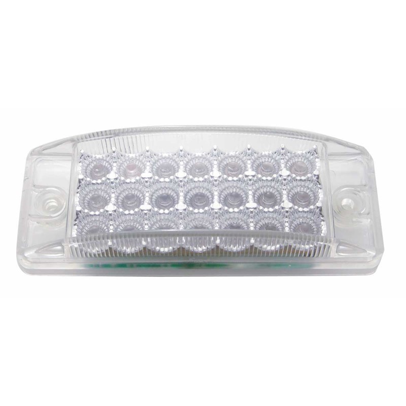 Rectangular Clearance Marker Light 21 LED - CLEAR LENS / RED LED