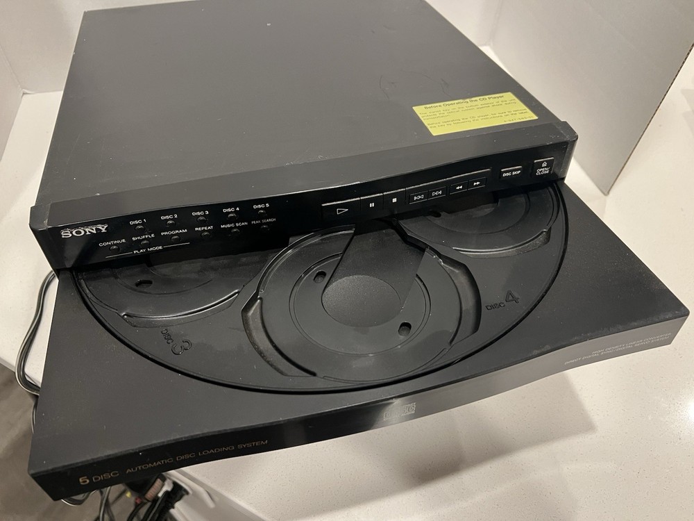 SONY CDP-C322M 5 Disc Carousel CD Player Deck High Density Linear NoRemote WORKS