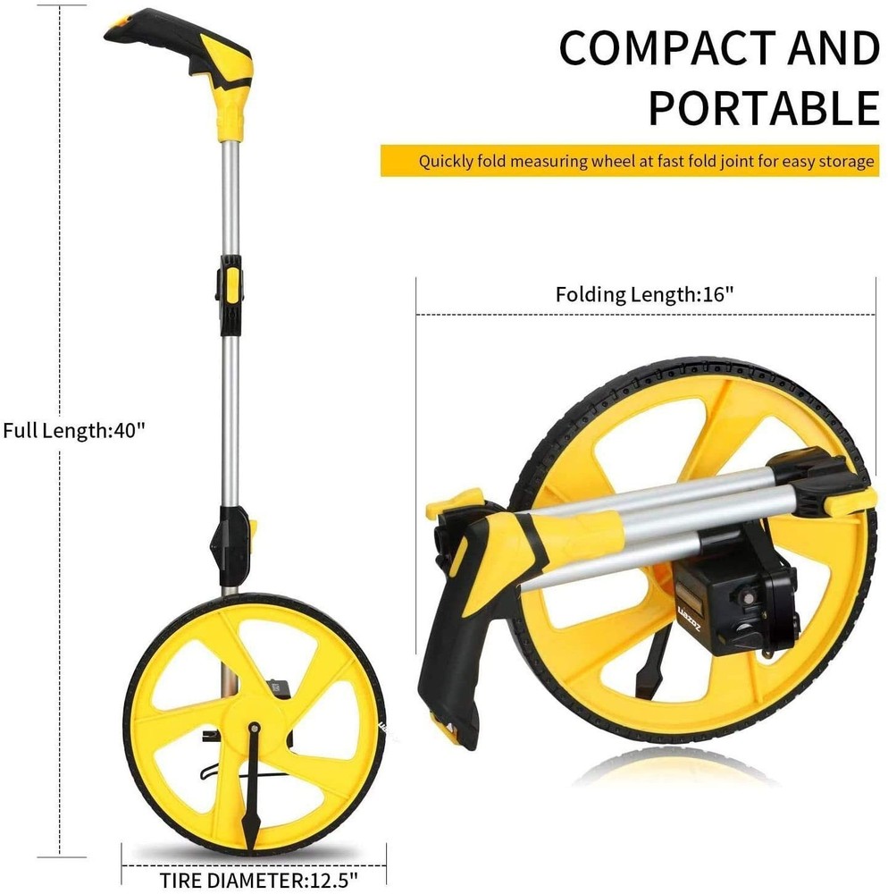 Innovative 10,000m Measuring Wheel - Foldable Design with Backpack, Easy Reset