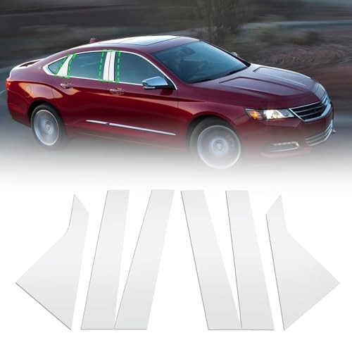 Pillar Posts Door Window Trim 6pcs Compatible with Chevy Impala Chrome Silver