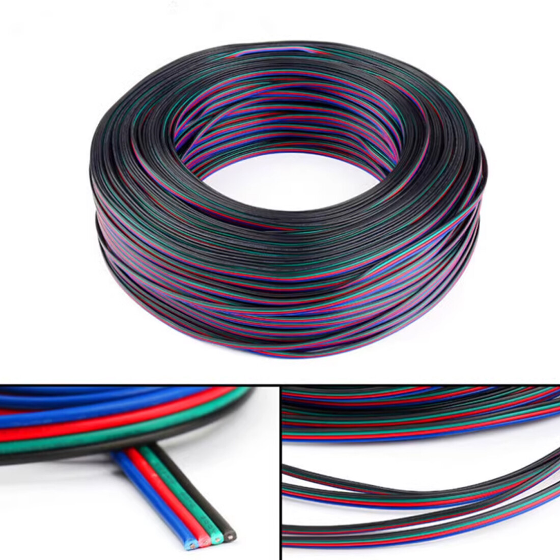 2/3/4/5/6-Way PVC Multi Flat Ribbon Cable Wire LED Light strip cable