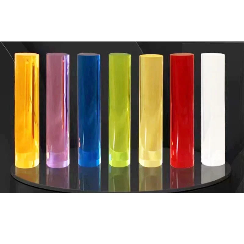 Colourful Solid Acrylic Plexiglass Round Rod Circular Bar Transparent PMMA