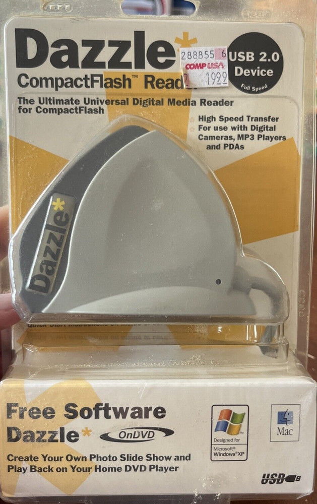 Dazzle CompactFlash Reader/Writer Digital Media Reader DM-8000 NEW old stock