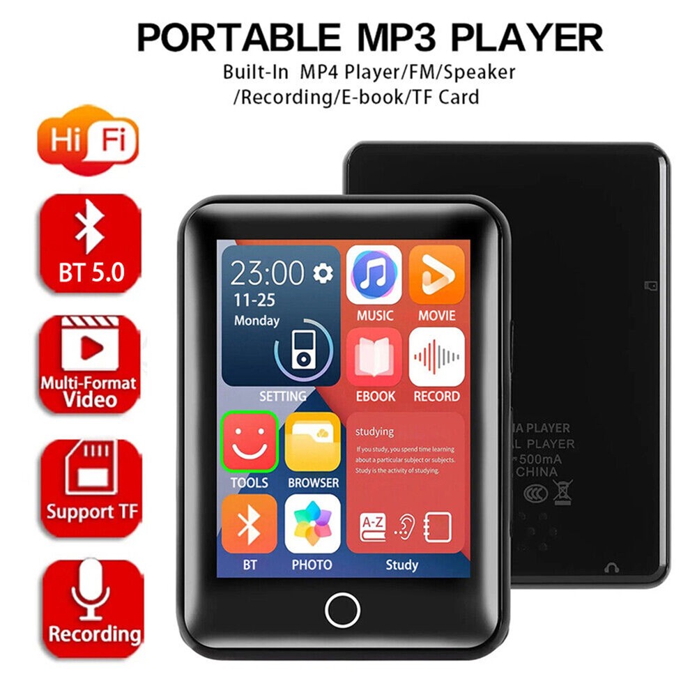 Ultra-thin Full Screen MP3 Player Portable Bluetooth Touch Music Player