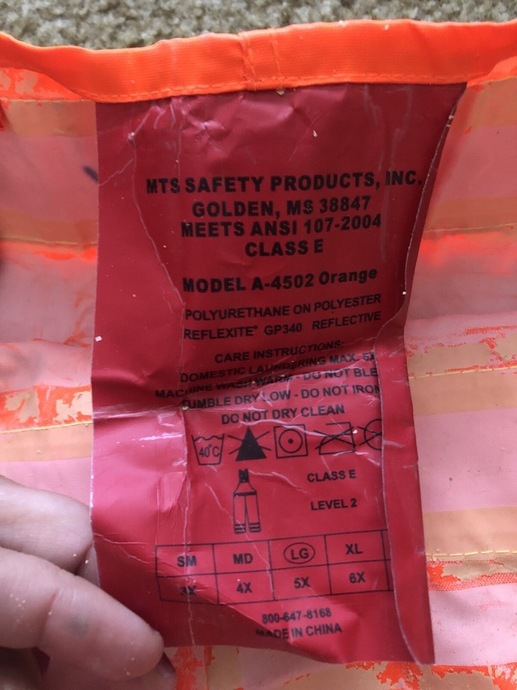 Mens Large High Visibility Construction Bibs Class E Level 2 Reflective Pants