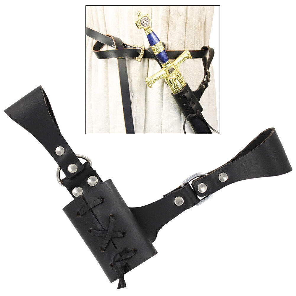 Medieval Adjustable Functional Genuine Bovine Leather Sword Frog | 8 Colors